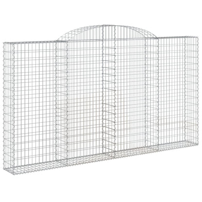 Gabionen Mit Hochbogen 4 Stk. 300X30X160/180Cm Verzinktes Eisen