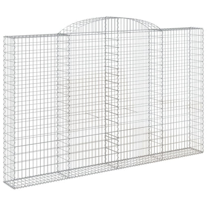 Gabionen Mit Hochbogen 2 Stk. 300X30X180/200Cm Verzinktes Eisen