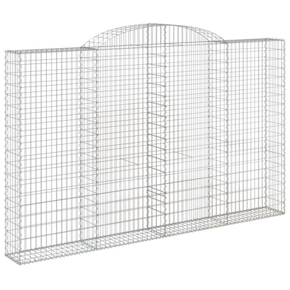 Gabionen Mit Hochbogen 5 Stk. 300X30X180/200Cm Verzinktes Eisen