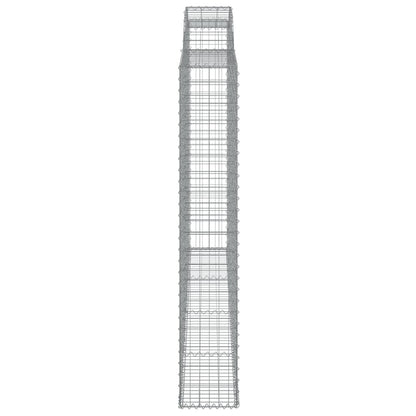 Gabionen Mit Hochbogen 5 Stk. 300X30X180/200Cm Verzinktes Eisen