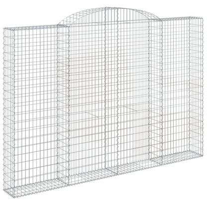 Gabionen Mit Hochbogen 2 Stk. 300X30X200/220Cm Verzinktes Eisen