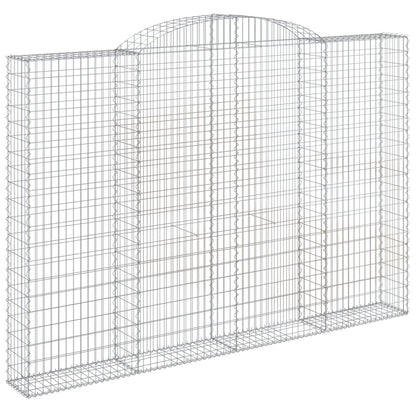 Gabionen Mit Hochbogen 3 Stk. 300X30X200/220Cm Verzinktes Eisen