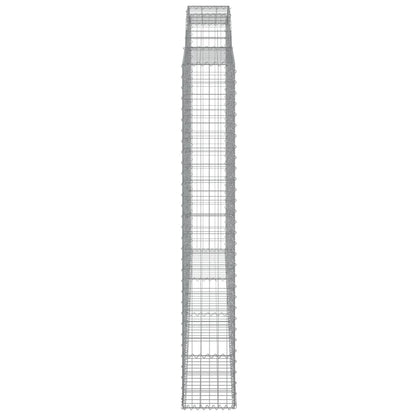 Gabionen Mit Hochbogen 3 Stk. 300X30X200/220Cm Verzinktes Eisen