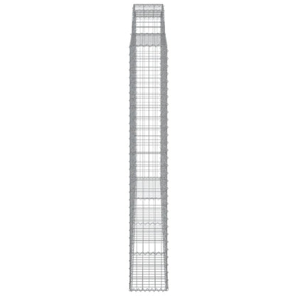 Gabionen Mit Hochbogen 5 Stk. 300X30X200/220Cm Verzinktes Eisen