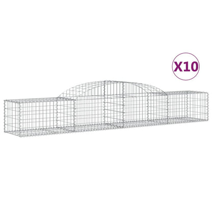 Gabionen Mit Hochbogen 10 Stk. Verzinktes Eisen