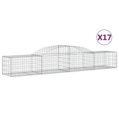 Gabionen Mit Hochbogen 17 Stk. Verzinktes Eisen