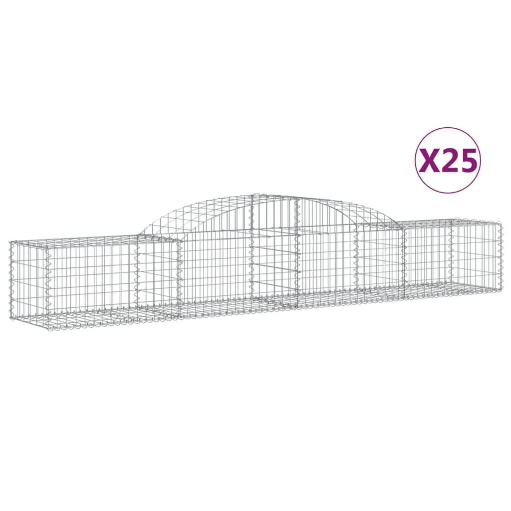 Gabionen Mit Hochbogen 25 Stk. Verzinktes Eisen