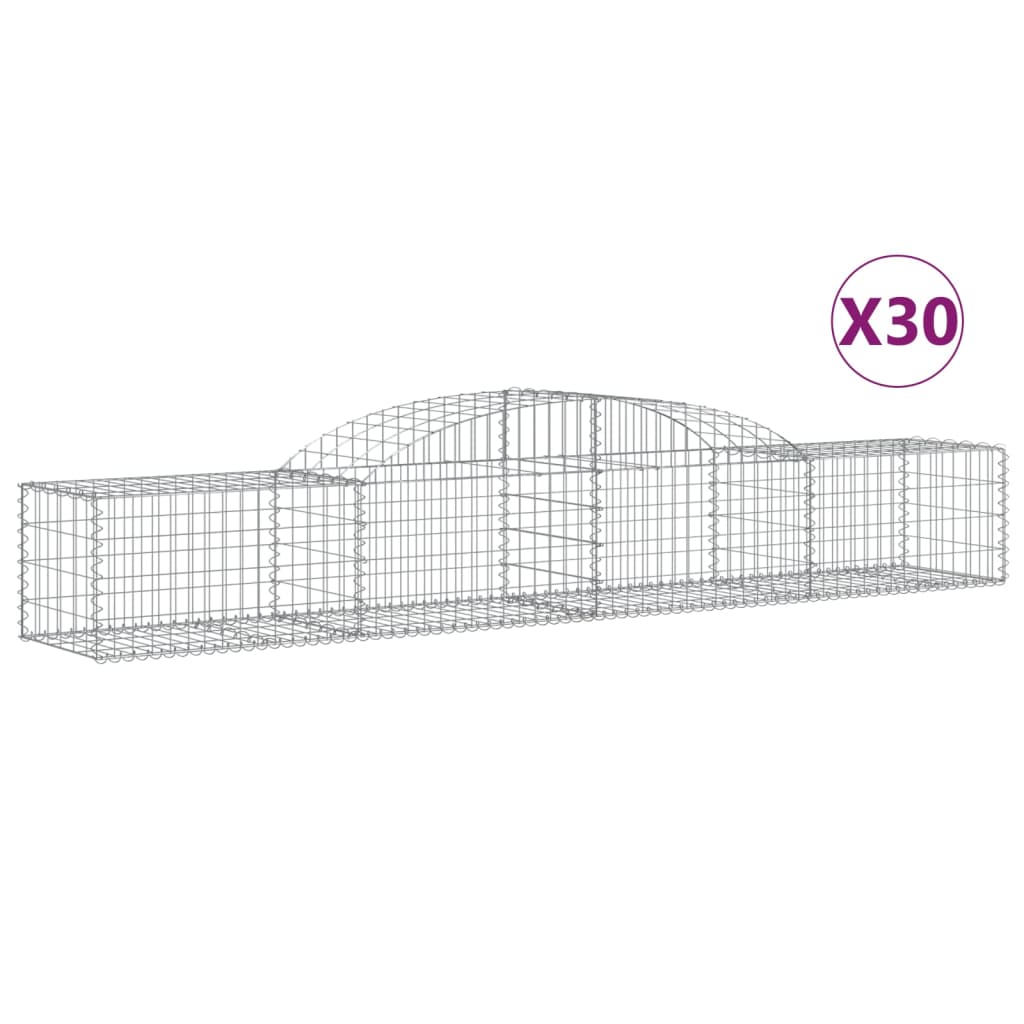 Gabionen Mit Hochbogen 30 Stk. Verzinktes Eisen