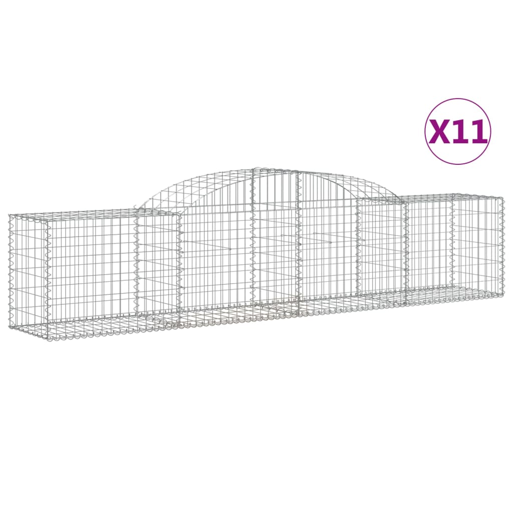 Gabionen Mit Hochbogen 11 Stk. Verzinktes Eisen