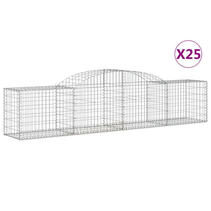 Gabionen Mit Hochbogen 25 Stk. Verzinktes Eisen