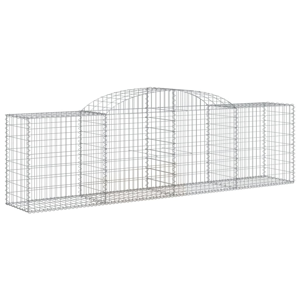 Gabionen Mit Hochbogen 12 Stk. 300X50X80/100Cm Verzinktes Eisen