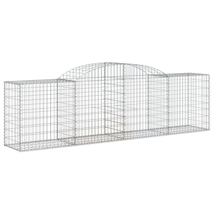 Gabionen Mit Hochbogen 12 Stk. 300X50X80/100Cm Verzinktes Eisen