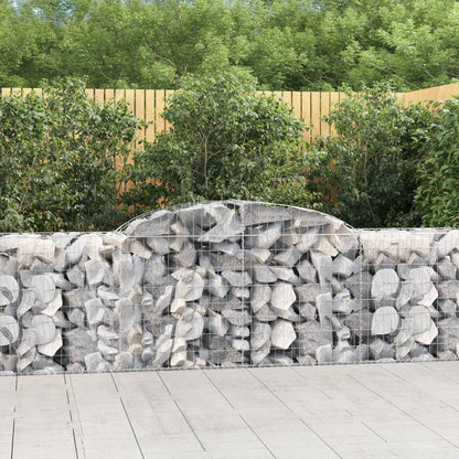 Gabionen Mit Hochbogen 17 Stk. 300X50X80/100Cm Verzinktes Eisen