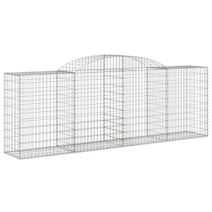 Gabionen Mit Hochbogen 3 Stk. 300X50X100/120Cm Verzinktes Eisen