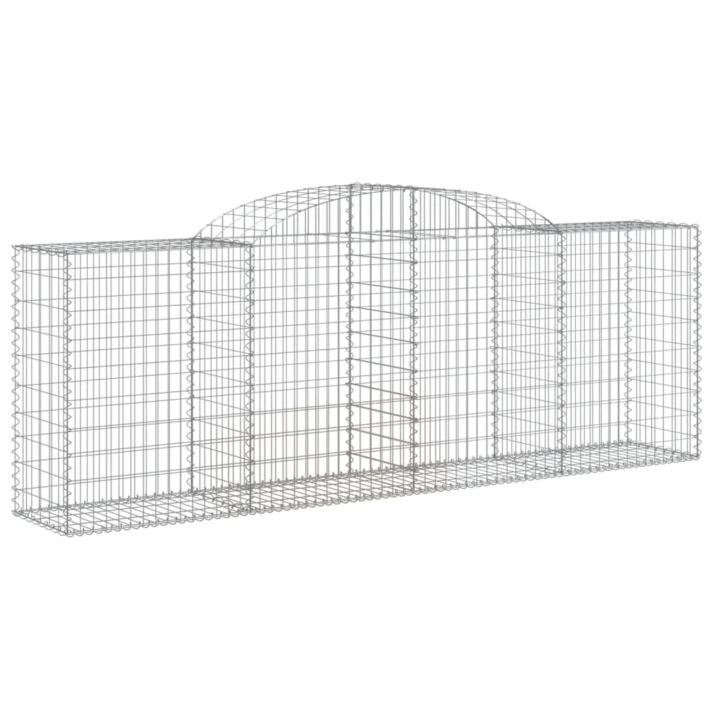 Gabionen Mit Hochbogen 8 Stk. 300X50X100/120Cm Verzinktes Eisen