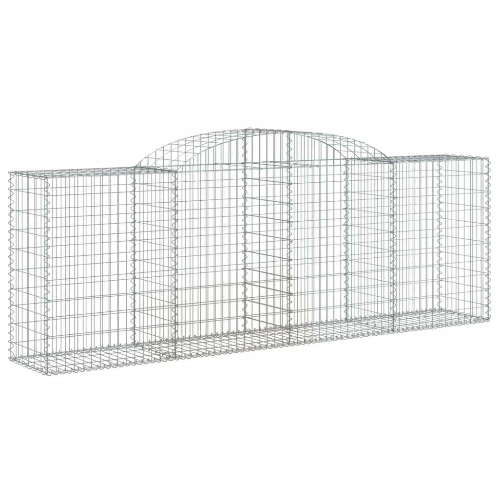 Gabionen Mit Hochbogen 11 Stk 300X50X100/120Cm Verzinktes Eisen