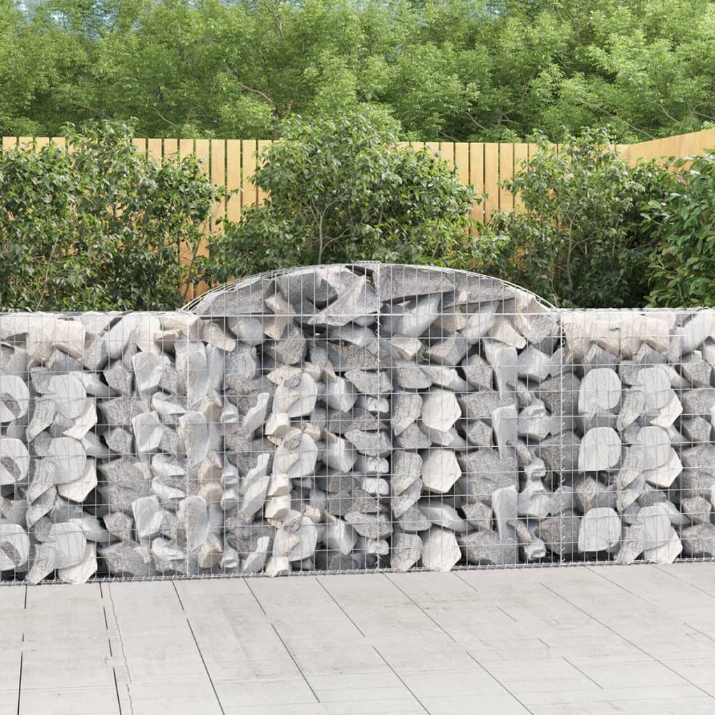 Gabionen Mit Hochbogen 25 Stk 300X50X100/120Cm Verzinktes Eisen