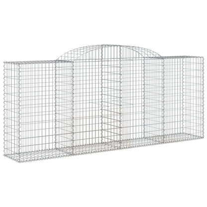 Gabionen Mit Hochbogen 4 Stk. 300X50X120/140Cm Verzinktes Eisen