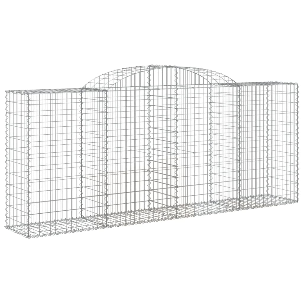 Gabionen Mit Hochbogen 5 Stk. 300X50X120/140Cm Verzinktes Eisen