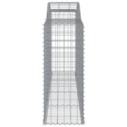 Gabionen Mit Hochbogen 11 Stk 300X50X120/140Cm Verzinktes Eisen
