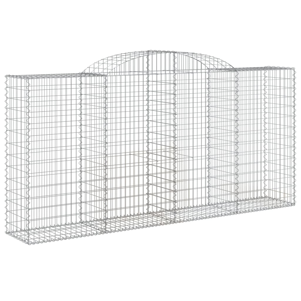 Gabionen Mit Hochbogen 3 Stk. 300X50X140/160Cm Verzinktes Eisen