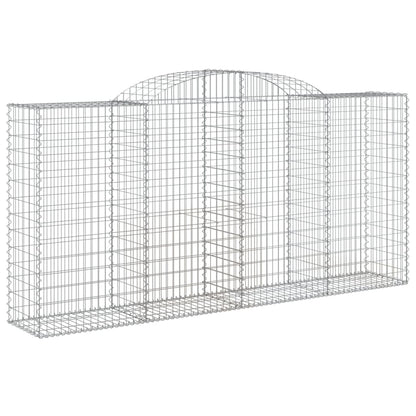 Gabionen Mit Hochbogen 5 Stk. 300X50X140/160Cm Verzinktes Eisen