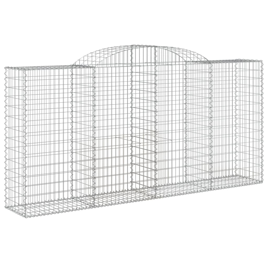 Gabionen Mit Hochbogen 6 Stk. 300X50X140/160Cm Verzinktes Eisen