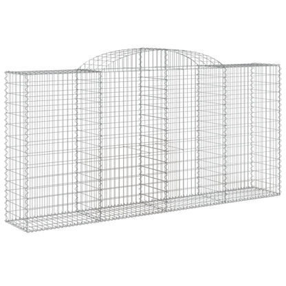 Gabionen Mit Hochbogen 6 Stk. 300X50X140/160Cm Verzinktes Eisen