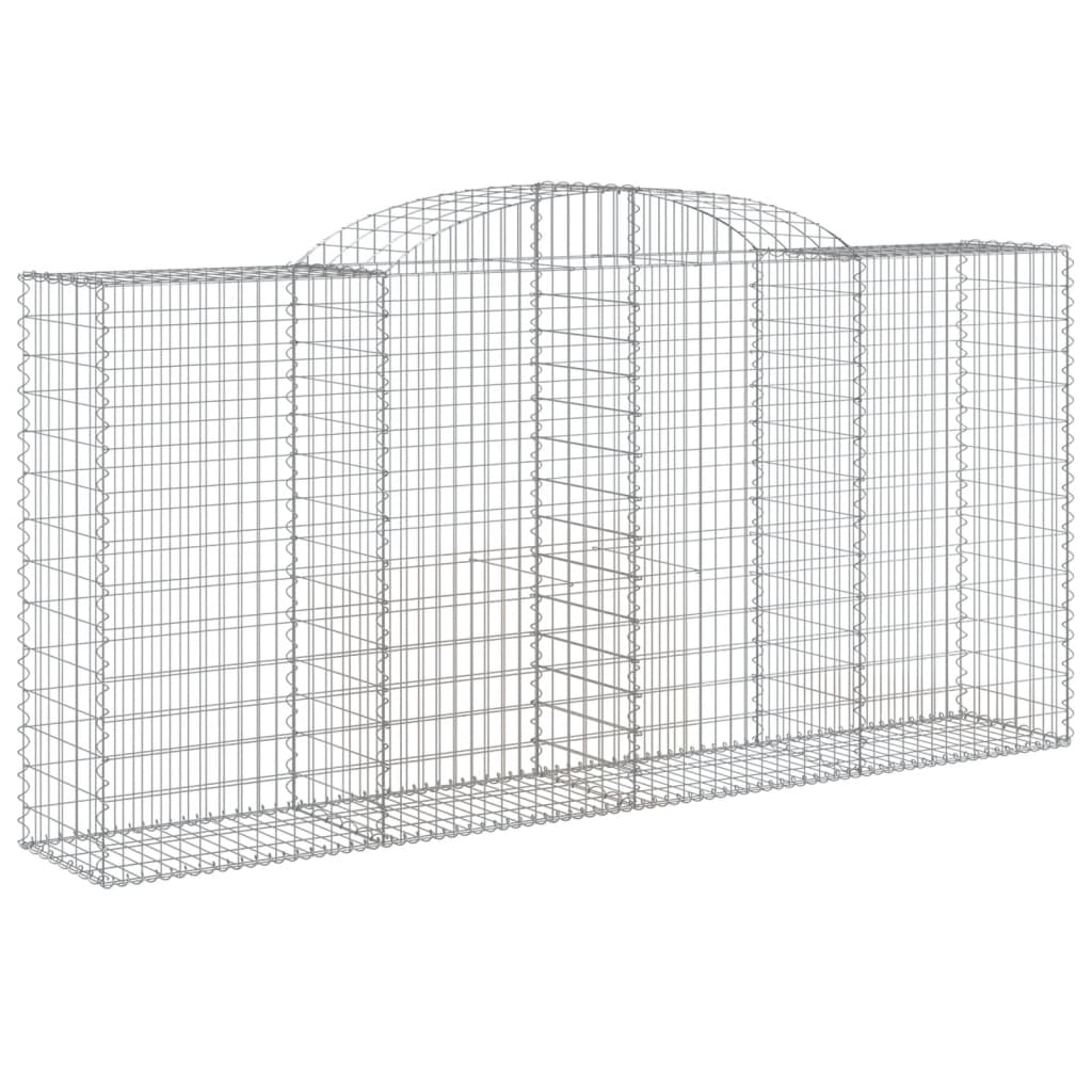 Gabionen Mit Hochbogen 7 Stk. 300X50X140/160Cm Verzinktes Eisen