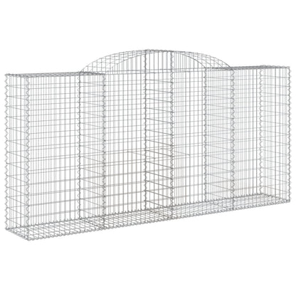 Gabionen Mit Hochbogen 7 Stk. 300X50X140/160Cm Verzinktes Eisen