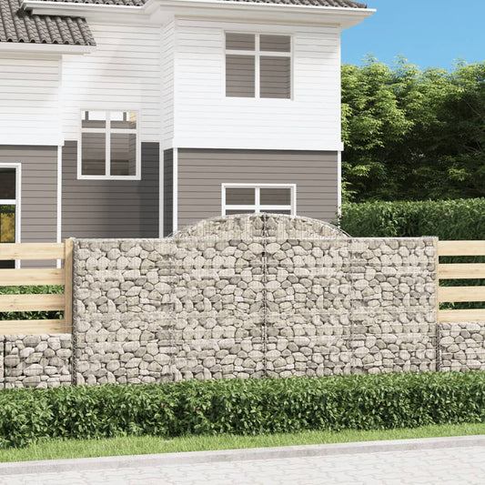 Gabionen Mit Hochbogen 25 Stk 300X50X140/160Cm Verzinktes Eisen