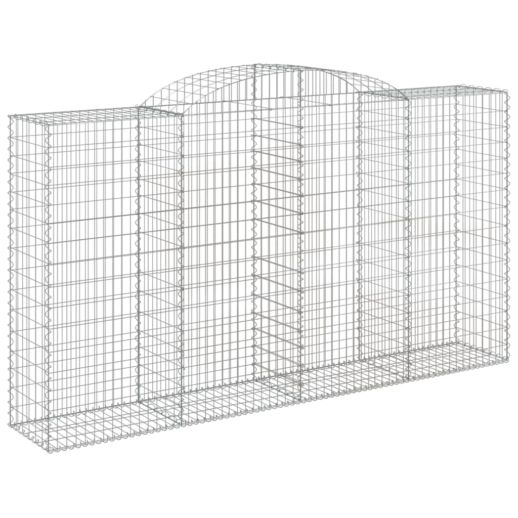 Gabionen Mit Hochbogen 5 Stk. 300X50X160/180Cm Verzinktes Eisen