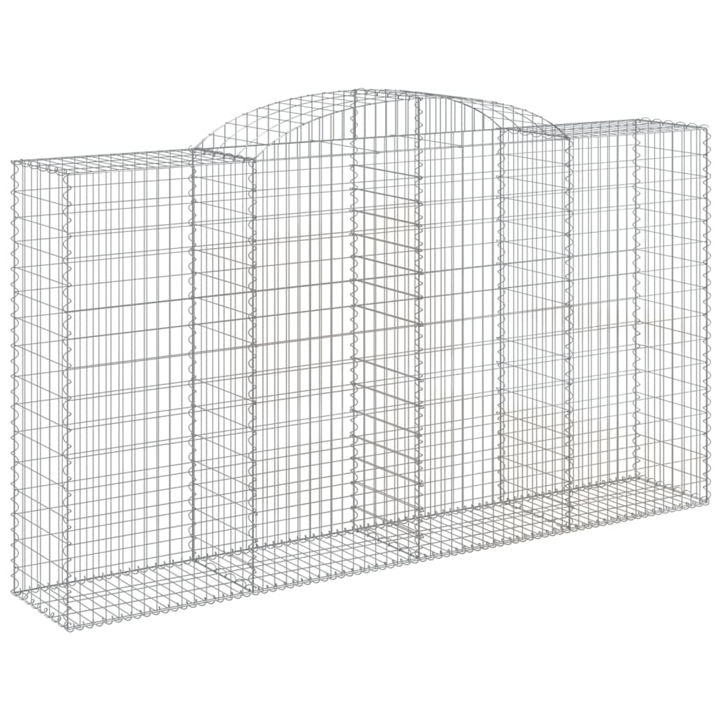 Gabionen Mit Hochbogen 9 Stk. 300X50X160/180Cm Verzinktes Eisen