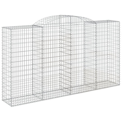 Gabionen Mit Hochbogen 11 Stk 300X50X160/180Cm Verzinktes Eisen