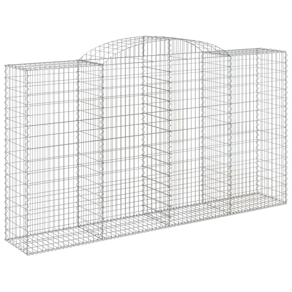 Gabionen Mit Hochbogen 12 Stk 300X50X160/180Cm Verzinktes Eisen