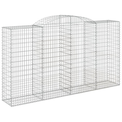 Gabionen Mit Hochbogen 12 Stk 300X50X160/180Cm Verzinktes Eisen