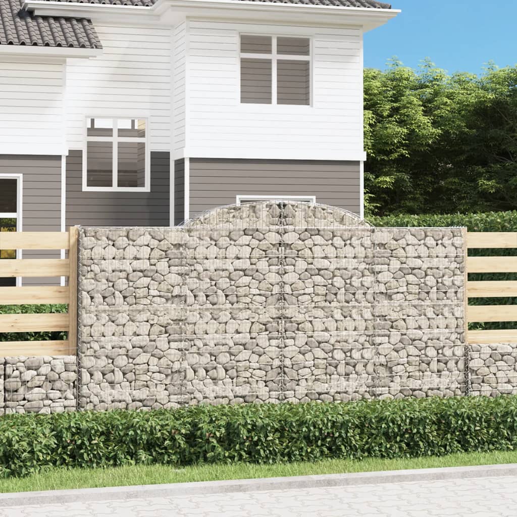 Gabionen Mit Hochbogen 13 Stk 300X50X160/180Cm Verzinktes Eisen