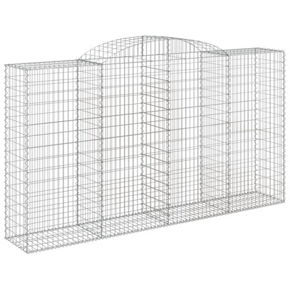 Gabionen Mit Hochbogen 17 Stk 300X50X160/180Cm Verzinktes Eisen