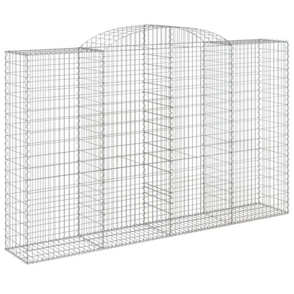 Gabionen Mit Hochbogen 2 Stk. 300X50X180/200Cm Verzinktes Eisen