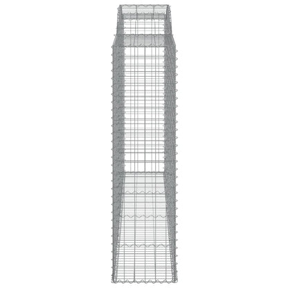 Gabionen Mit Hochbogen 2 Stk. 300X50X180/200Cm Verzinktes Eisen