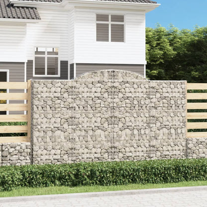 Gabionen Mit Hochbogen 3 Stk. 300X50X180/200Cm Verzinktes Eisen