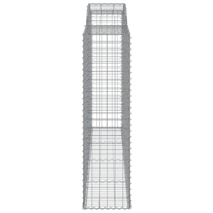 Gabionen Mit Hochbogen 5 Stk. 300X50X180/200Cm Verzinktes Eisen