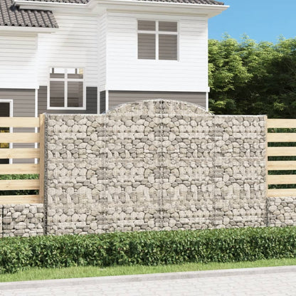 Gabionen Mit Hochbogen 5 Stk. 300X50X180/200Cm Verzinktes Eisen