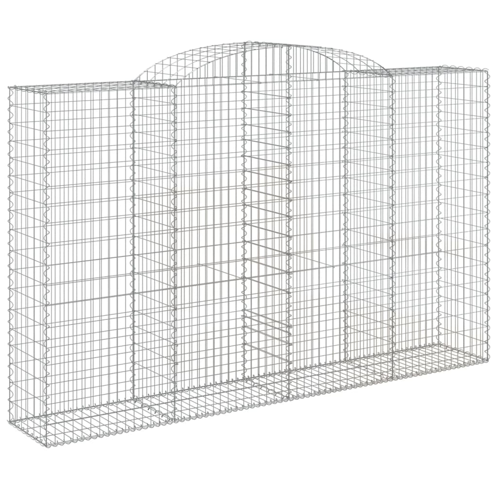Gabionen Mit Hochbogen 6 Stk. 300X50X180/200Cm Verzinktes Eisen