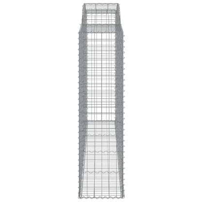 Gabionen Mit Hochbogen 7 Stk. 300X50X180/200Cm Verzinktes Eisen