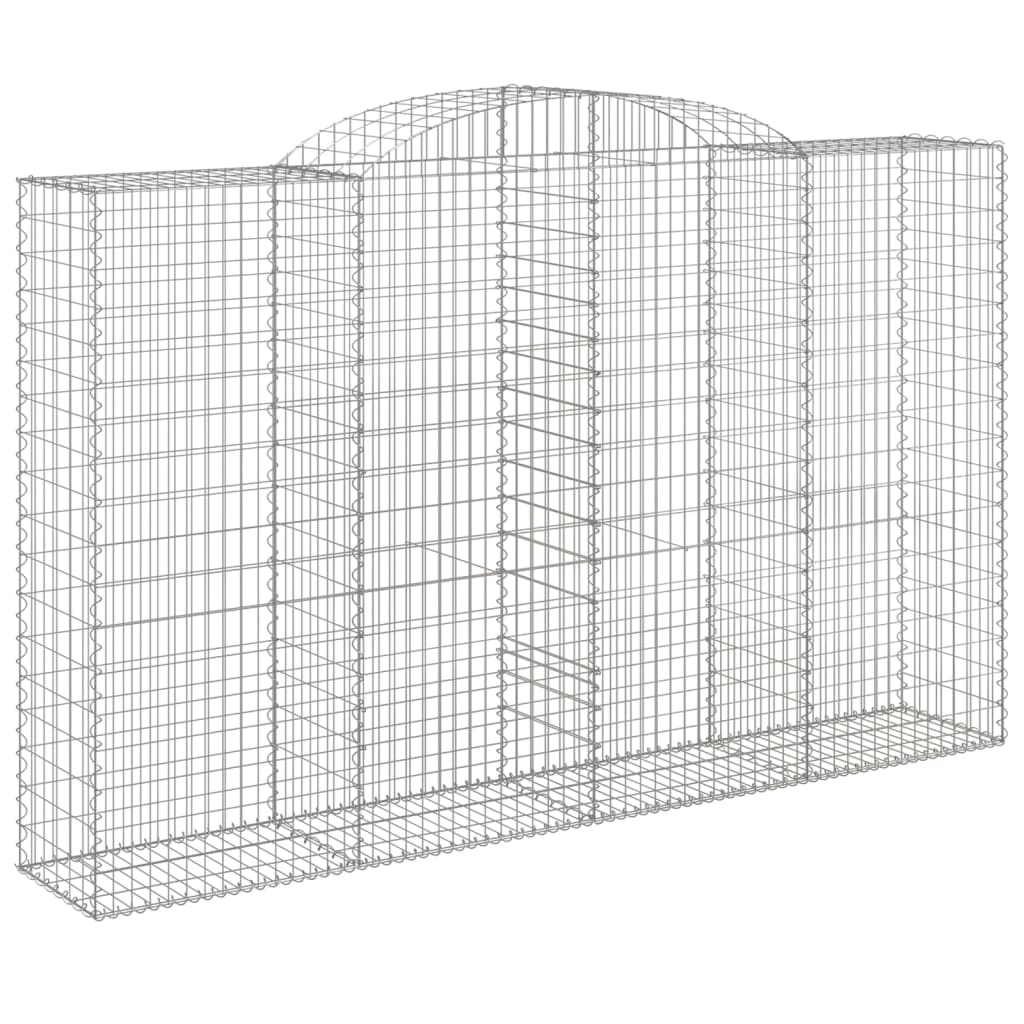 Gabionen Mit Hochbogen 8 Stk. 300X50X180/200Cm Verzinktes Eisen
