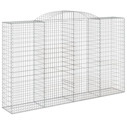 Gabionen Mit Hochbogen 8 Stk. 300X50X180/200Cm Verzinktes Eisen