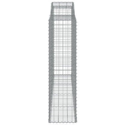Gabionen Mit Hochbogen 8 Stk. 300X50X180/200Cm Verzinktes Eisen