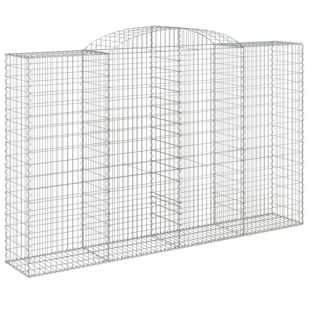 Gabionen Mit Hochbogen 11 Stk 300X50X180/200Cm Verzinktes Eisen