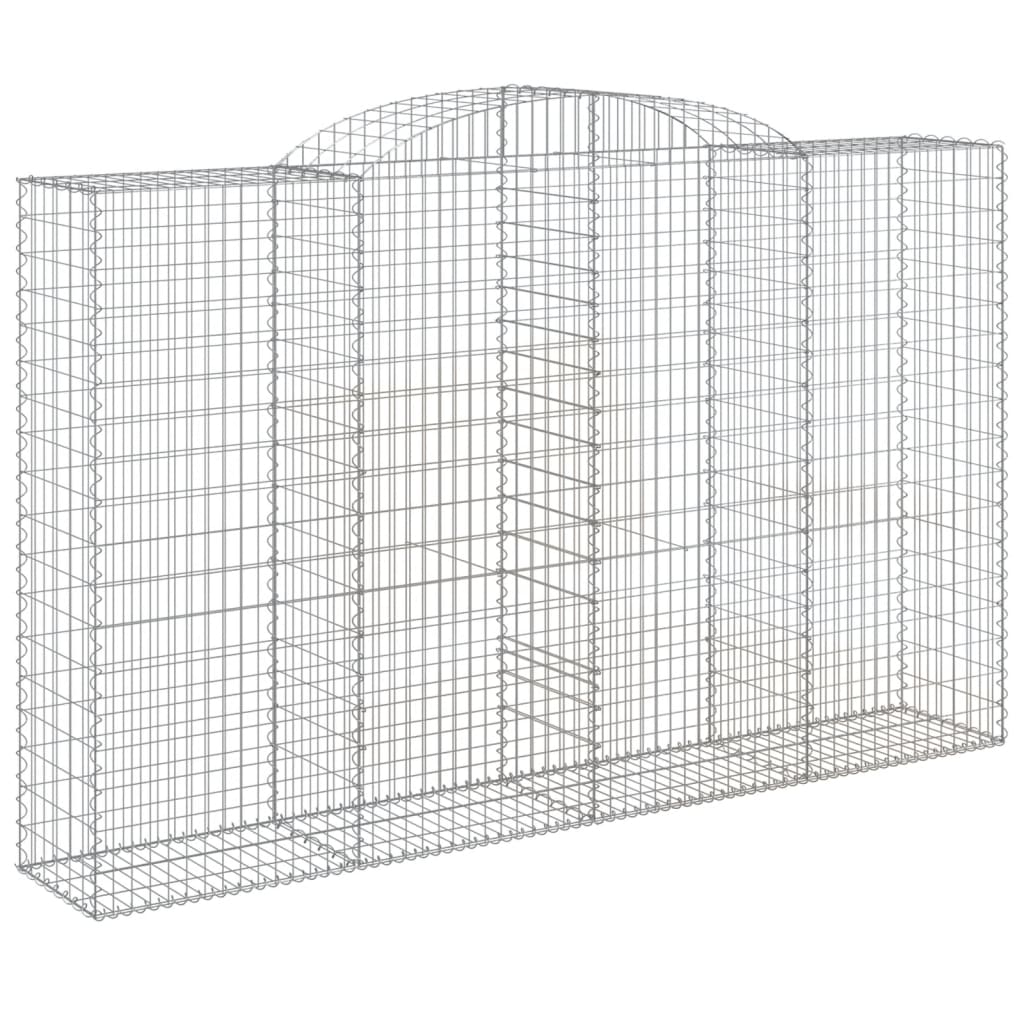 Gabionen Mit Hochbogen 13 Stk 300X50X180/200Cm Verzinktes Eisen